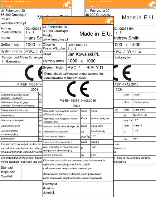 Etykiety na wyrób gotowy utworzone w Stolcad Professional