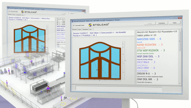 Stolcad Professional displays assembly lists tailored to each production stage of windows, doors or roller shutters